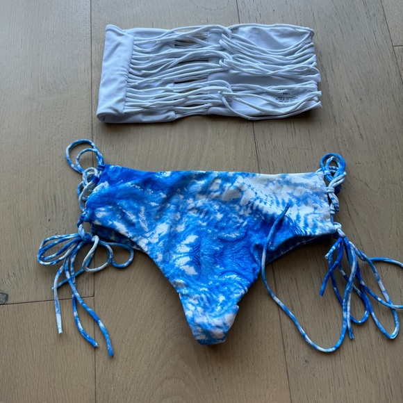 Mikoh Bikini Set Strapless Top Tor Dye Bottoms - Picture 7 of 9